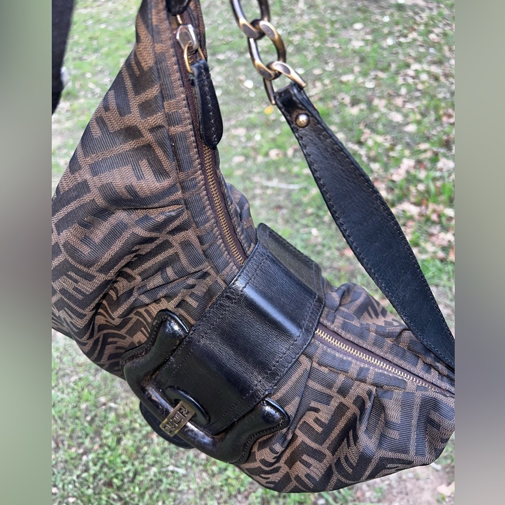๐ค FENDI Zucca Borsa B Hobo Bag Made In ITALY Authentic! - Picture 10 of 16